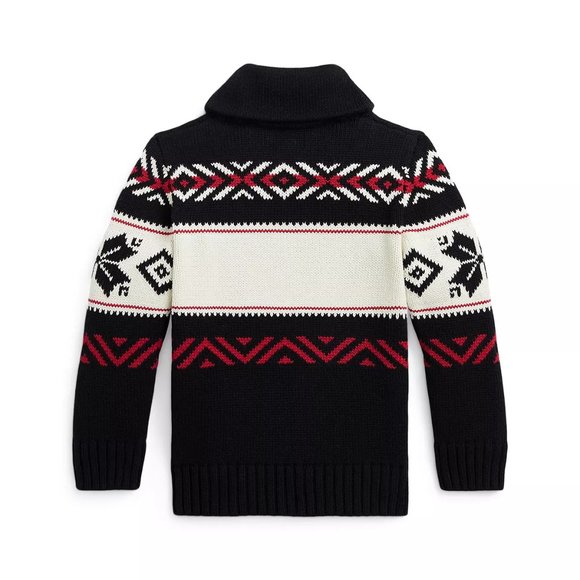 Ralph Lauren Boys Logo Cotton Shawl Collar Sweater NWT size 10-12 GREAT GIFT! - Picture 2 of 3